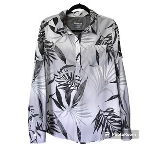 Reel Legends Long Sleeve Half Button Tunic Shirt Blouse Womens Large Fishing